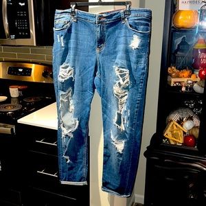 Sexy low cute distressed boyfriend jeans